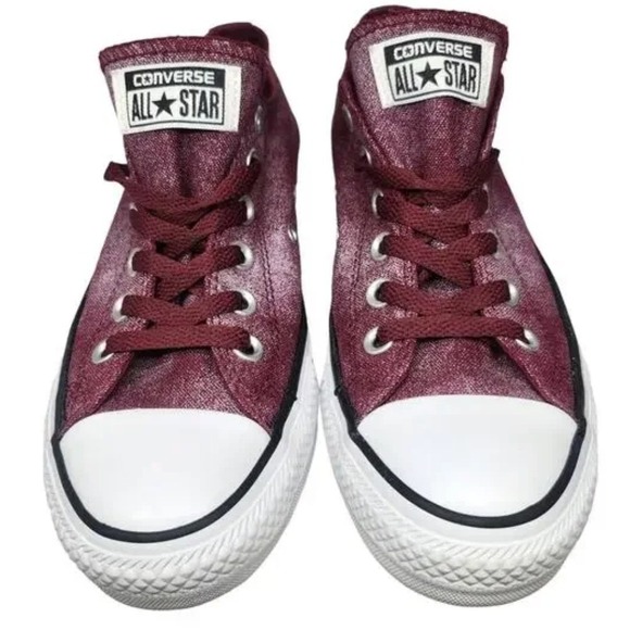 Converse Chuck Taylor All Star Low Top Burgundy Canvas Sneakers Womens 8 - Picture 14 of 15